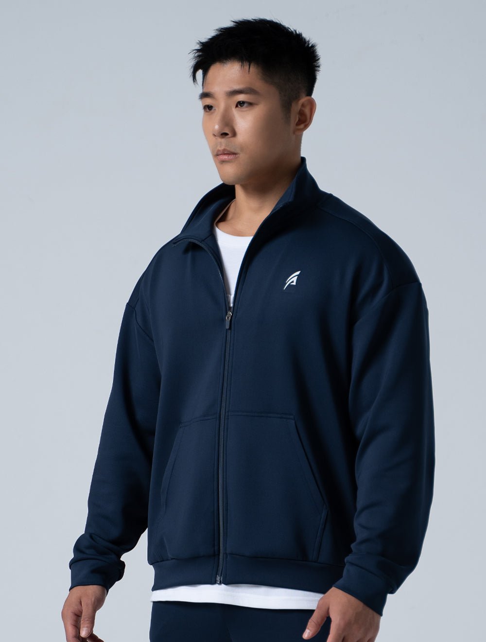 AirFlex™ 立領運動夾克 (丈青) - AROAK 機能健身服飾 | 專為健人打造