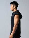 AirFlex™ 連帽寬肩背心 (黑) - AROAK 機能健身服飾 | 專為健人打造