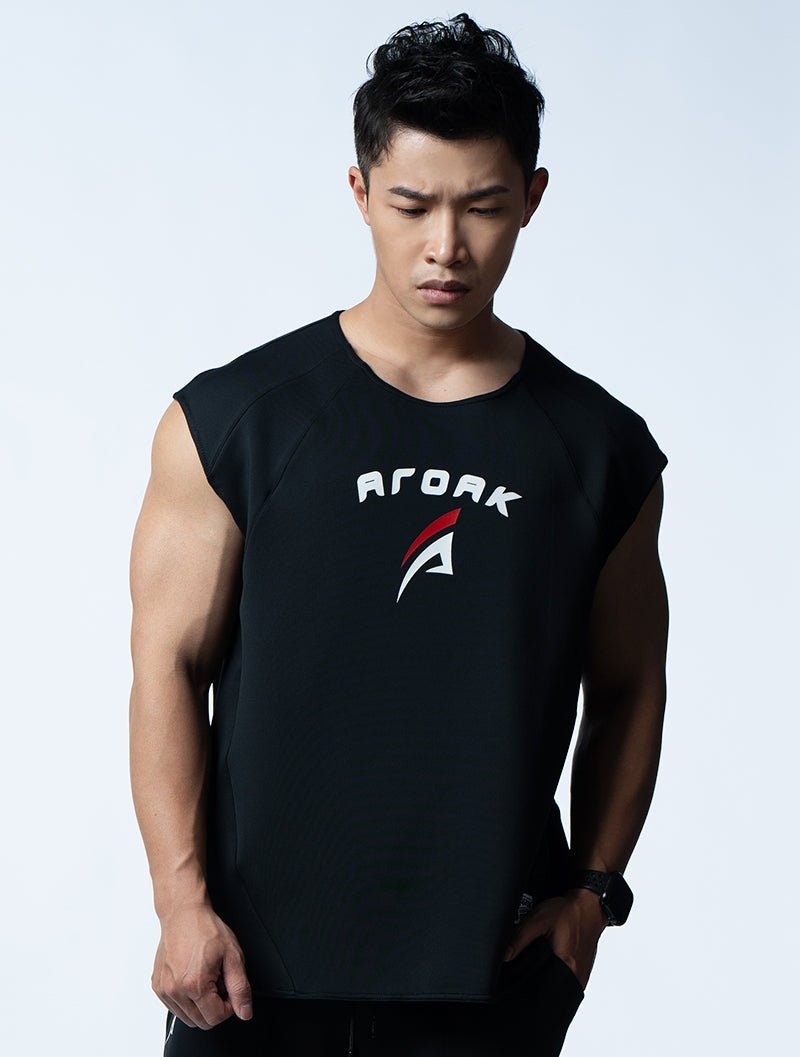 AirFlex™ 征服之道寬肩背心 (黑) - AROAK 機能健身服飾 | 專為健人打造