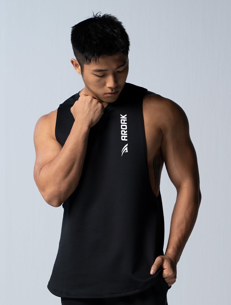 AirFlex™ 窄肩訓練背心 (黑) - AROAK 機能健身服飾 | 專為健人打造