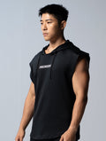 AirFlex™ 連帽寬肩背心 (黑) - AROAK 機能健身服飾 | 專為健人打造