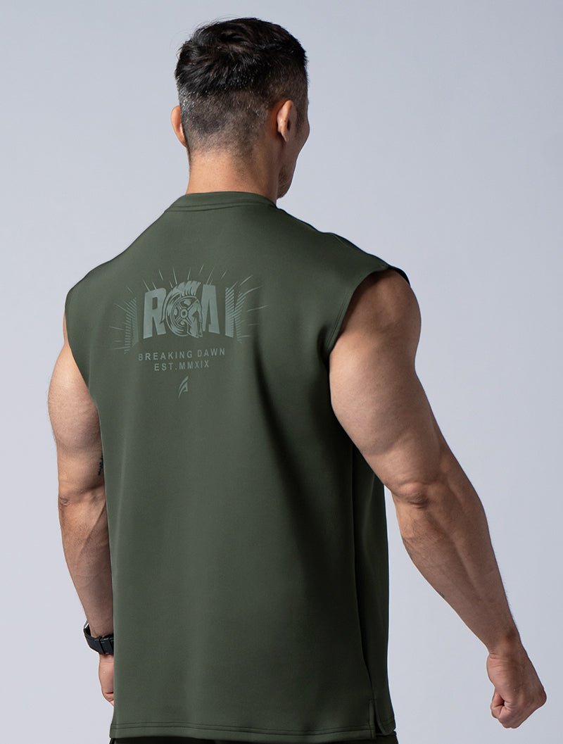 AirFlex™曙光戰士寬肩背心 (墨綠) - AROAK 機能健身服飾 | 專為健人打造