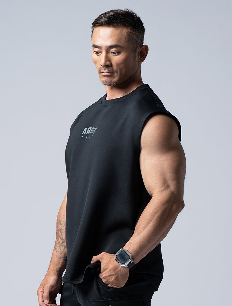AirFlex™曙光戰士寬肩背心 (黑) - AROAK 機能健身服飾 | 專為健人打造