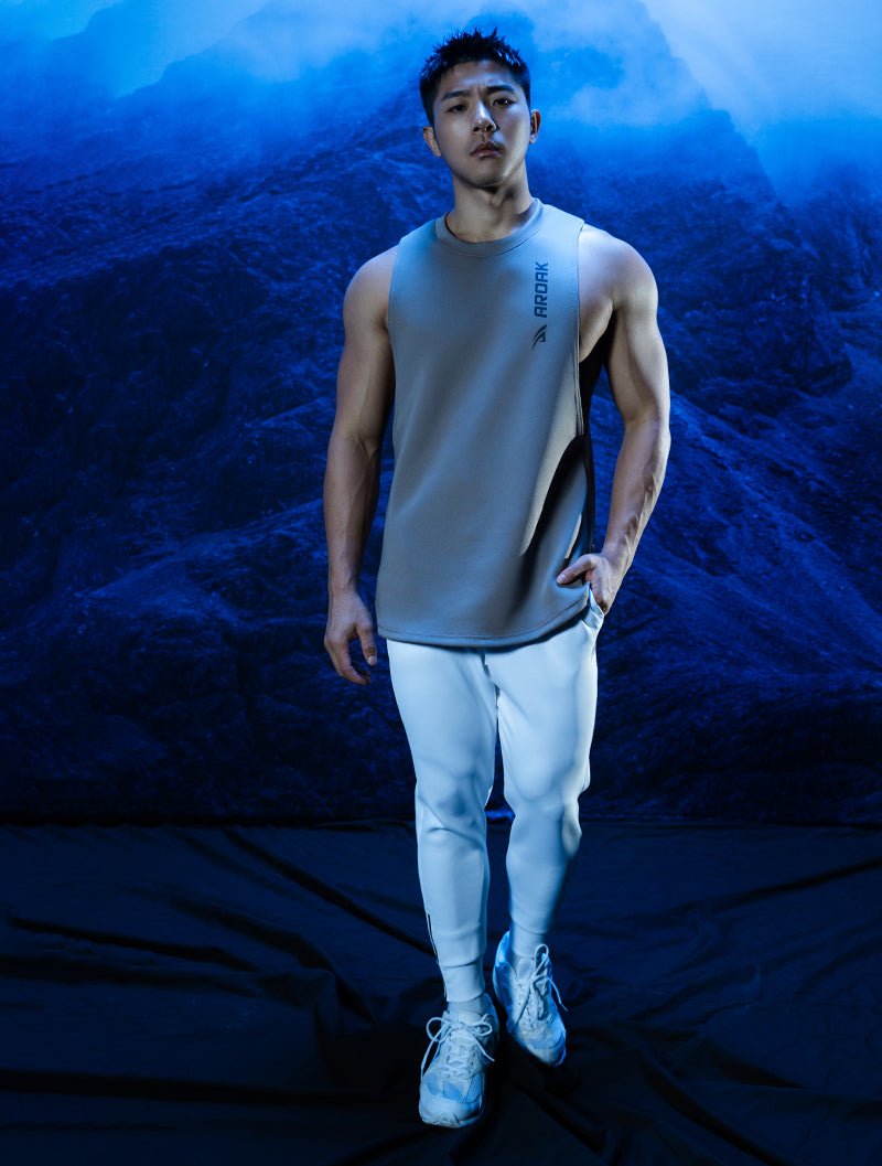 AirFlex™ 窄肩訓練背心 (鐵灰) - AROAK 機能健身服飾 | 專為健人打造