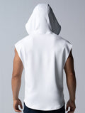 AirFlex™ 連帽寬肩背心 (白) - AROAK 機能健身服飾 | 專為健人打造