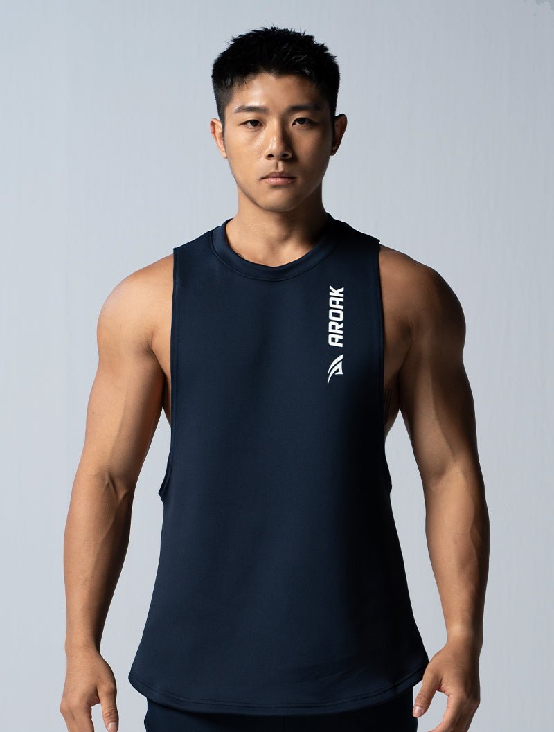AirFlex™ 窄肩訓練背心 (丈青) - AROAK 機能健身服飾 | 專為健人打造