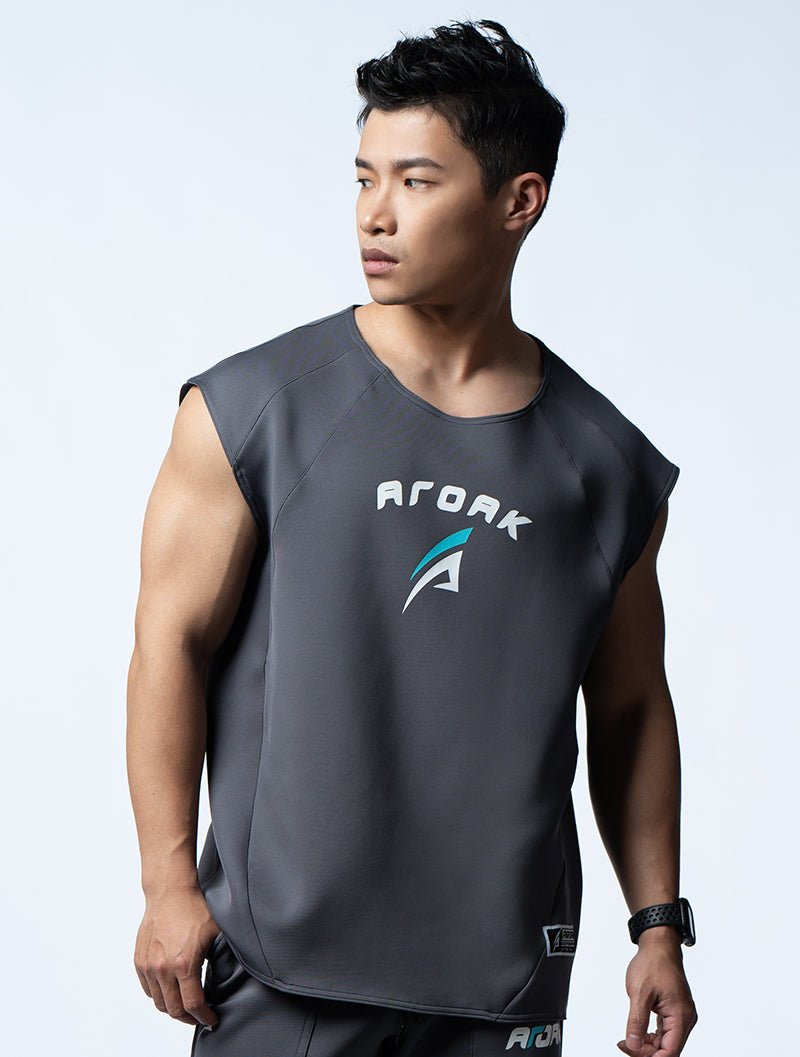AirFlex™ 征服之道寬肩背心 (鐵灰) - AROAK 機能健身服飾 | 專為健人打造