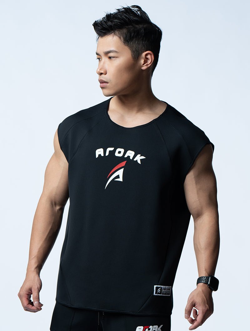 AirFlex™ 征服之道寬肩背心 (黑) - AROAK 機能健身服飾 | 專為健人打造