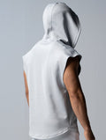 AirFlex™ 連帽寬肩背心 (淺灰) - AROAK 機能健身服飾 | 專為健人打造