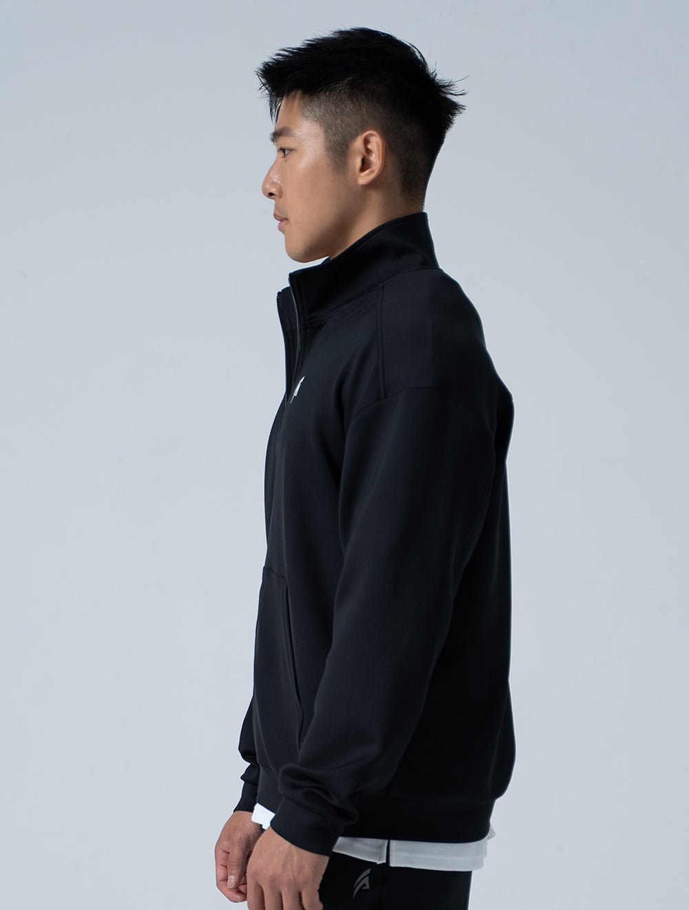 AirFlex™ 立領運動夾克 (黑) - AROAK 機能健身服飾 | 專為健人打造