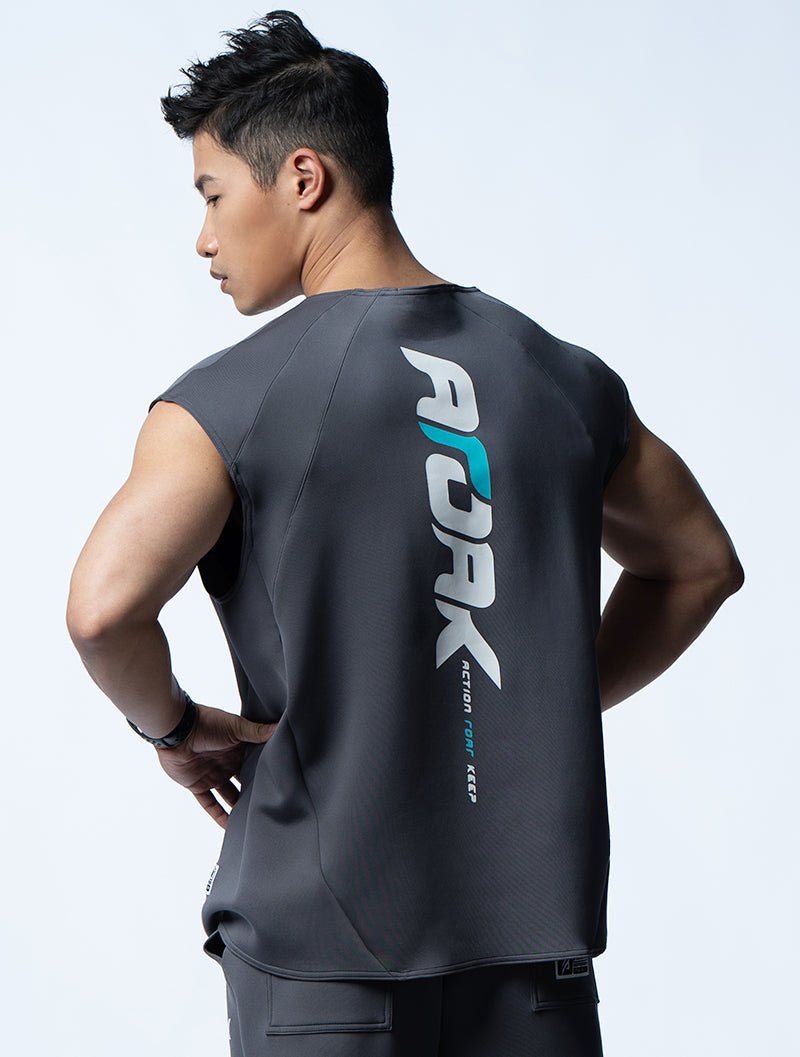 AirFlex™ 征服之道寬肩背心 (鐵灰) - AROAK 機能健身服飾 | 專為健人打造