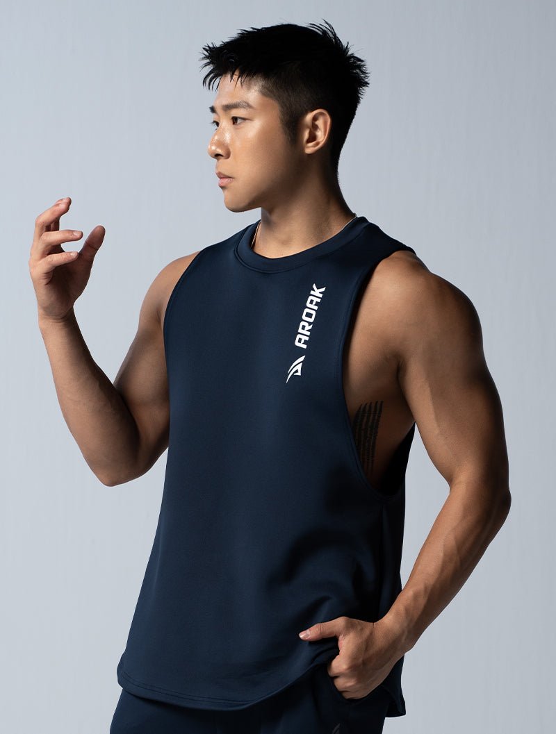 AirFlex™ 窄肩訓練背心 (丈青) - AROAK 機能健身服飾 | 專為健人打造