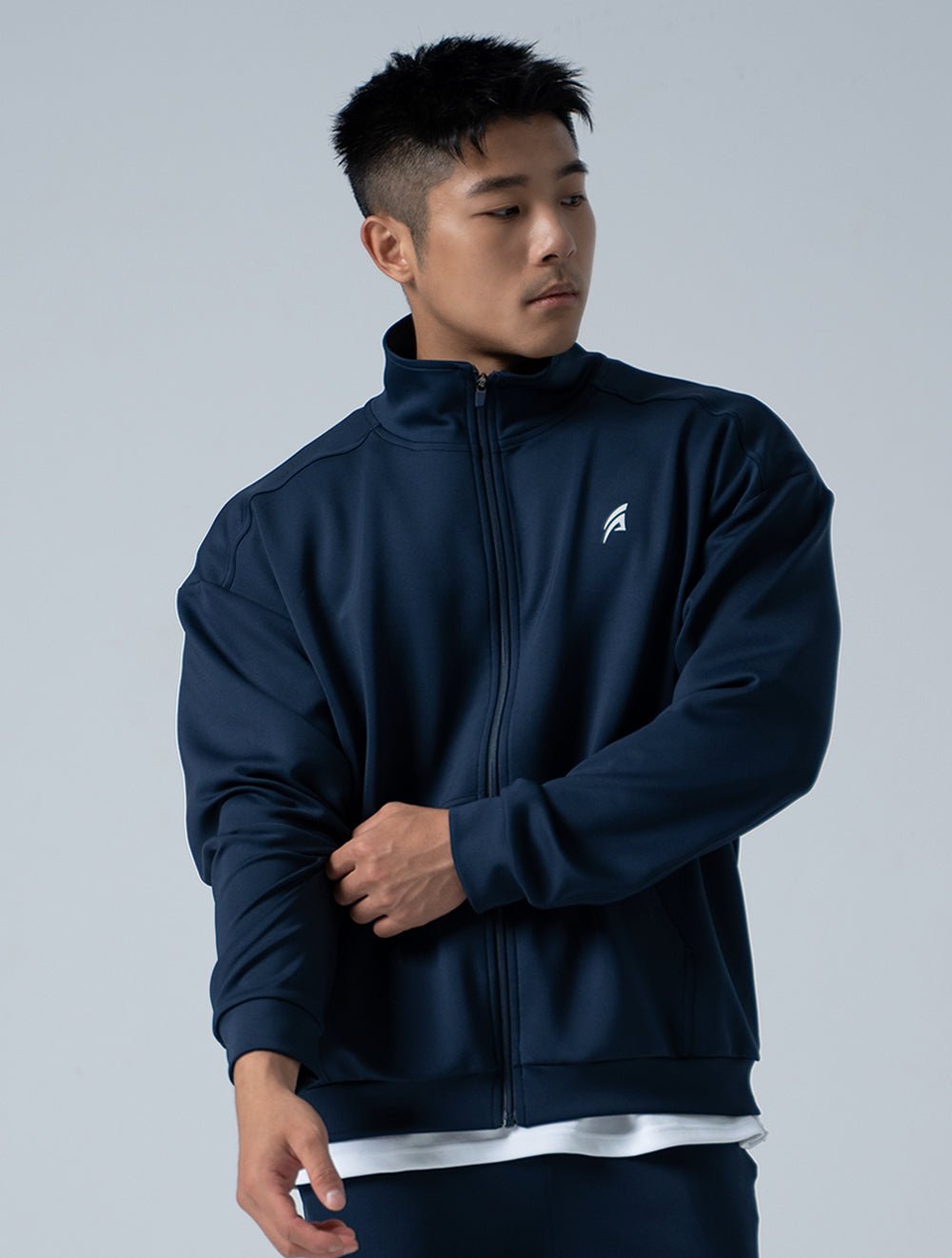 AirFlex™ 立領運動夾克 (丈青) - AROAK 機能健身服飾 | 專為健人打造