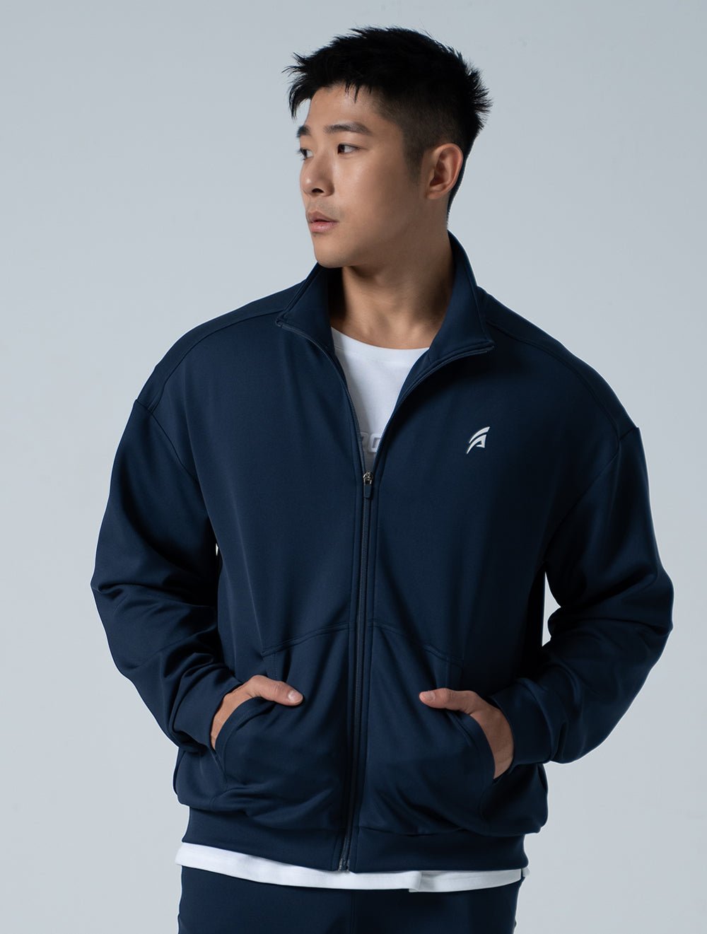 AirFlex™ 立領運動夾克 (丈青) - AROAK 機能健身服飾 | 專為健人打造