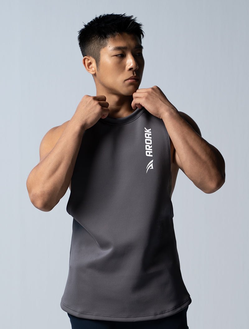 AirFlex™ 窄肩訓練背心 (鐵灰) - AROAK 機能健身服飾 | 專為健人打造
