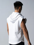 AirFlex™ 連帽寬肩背心 (白) - AROAK 機能健身服飾 | 專為健人打造
