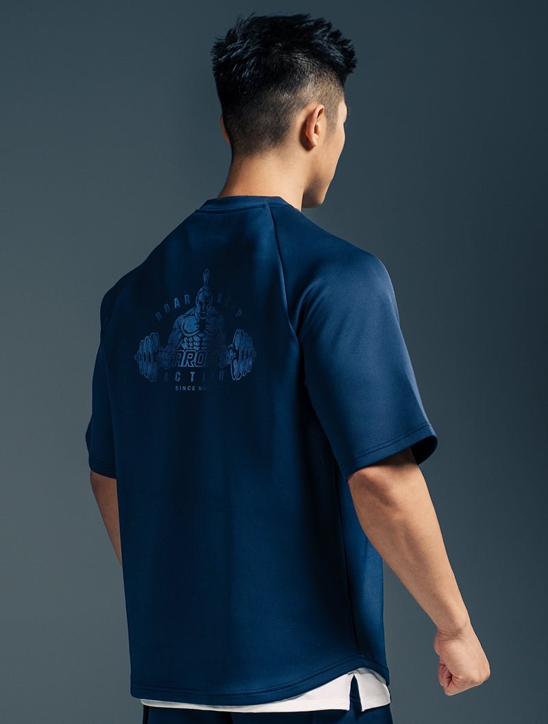 AirFlex™ COLOR FLOW戰士寬版拉克蘭袖上衣 (丈青) - AROAK 機能健身服飾 | 專為健人打造