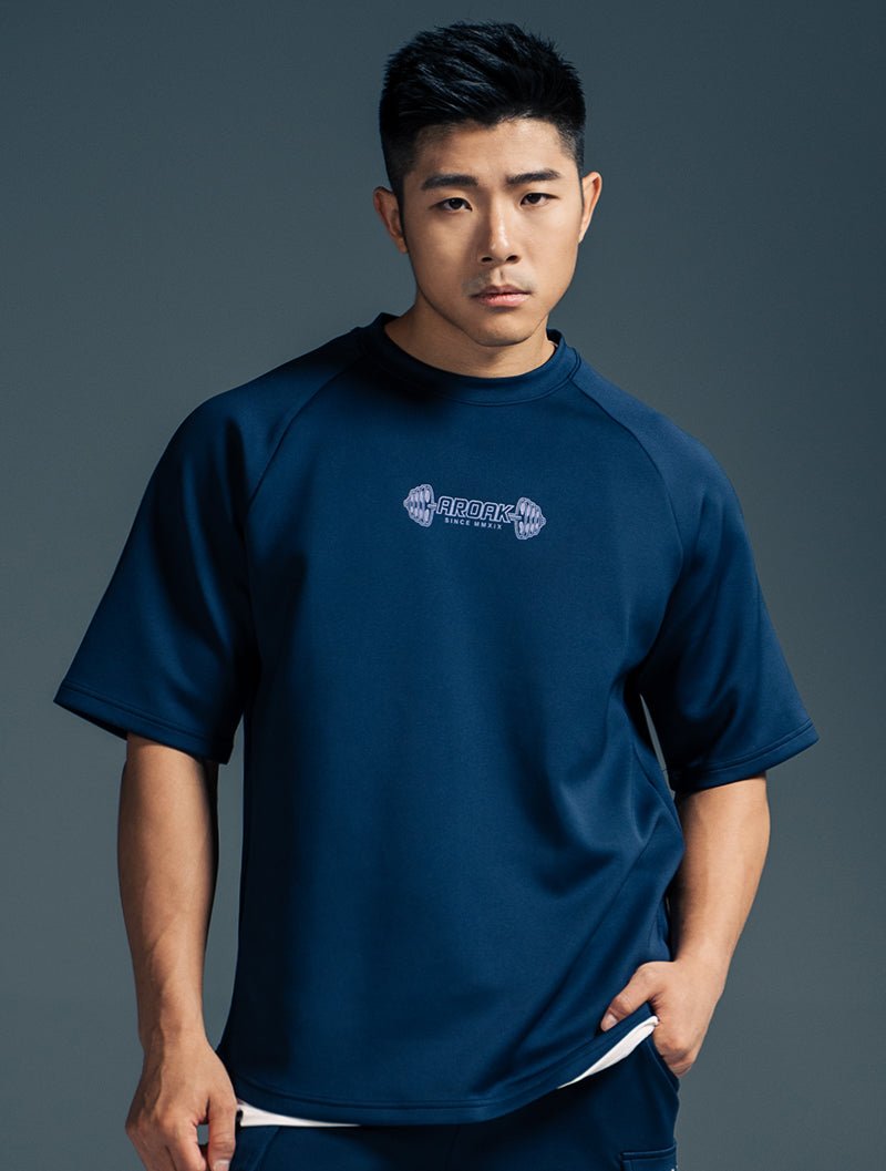 AirFlex™ COLOR FLOW戰士寬版拉克蘭袖運動上衣 (丈青) – AROAK 機能健身服飾 | 專為健人打造