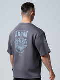 AirFlex™ 戰士的怒吼 OVERSIZED短袖上衣 (鐵灰) - AROAK 機能健身服飾 | 專為健人打造