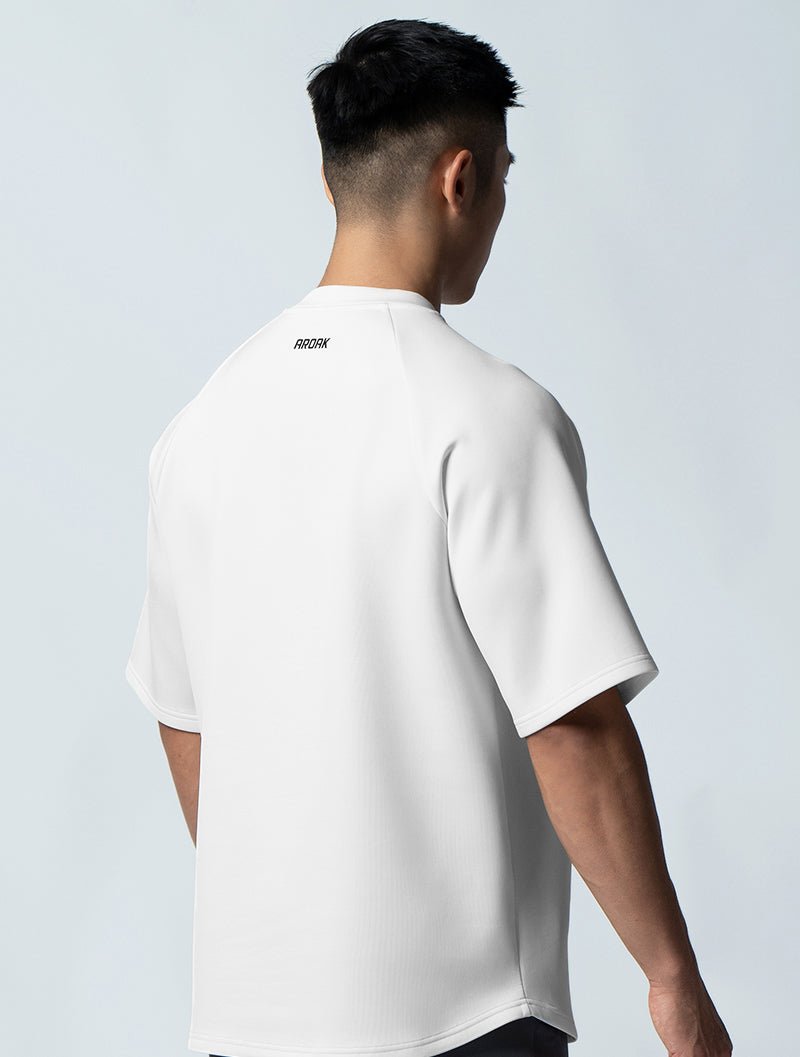 AirFlex™ OVERSIZED 拉克蘭袖上衣 (白) - AROAK 機能健身服飾 | 專為健人打造