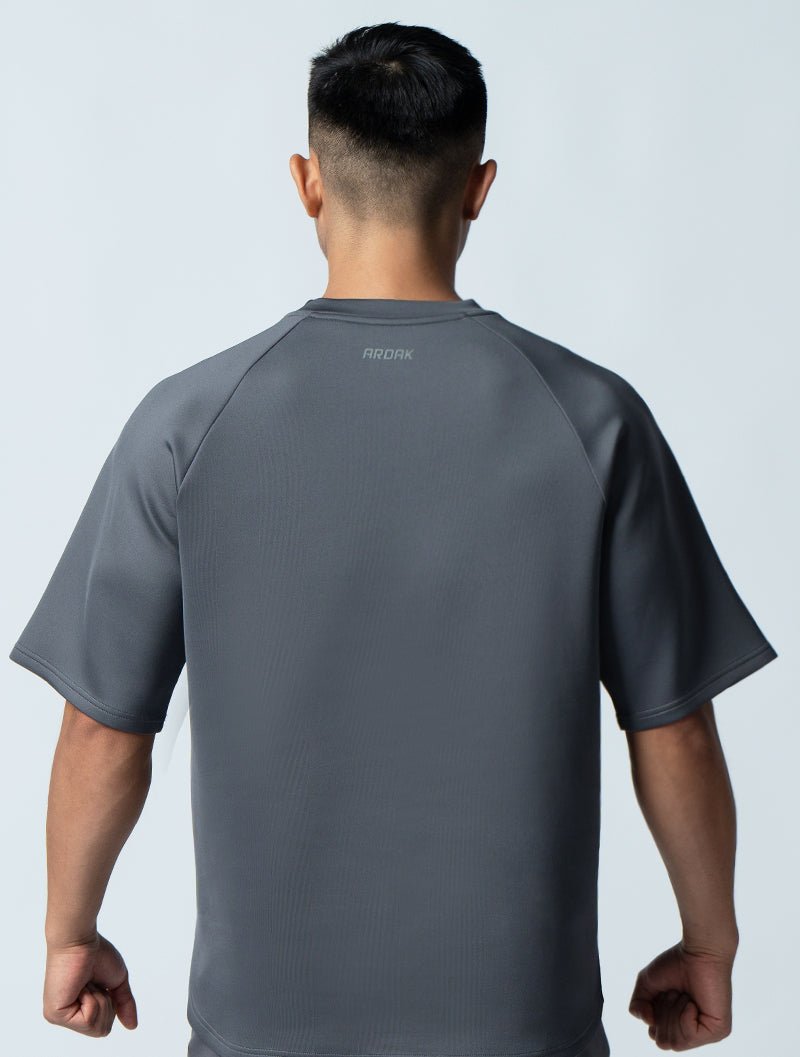 AirFlex™ OVERSIZED拉克蘭袖上衣 (鐵灰) - AROAK 機能健身服飾 | 專為健人打造