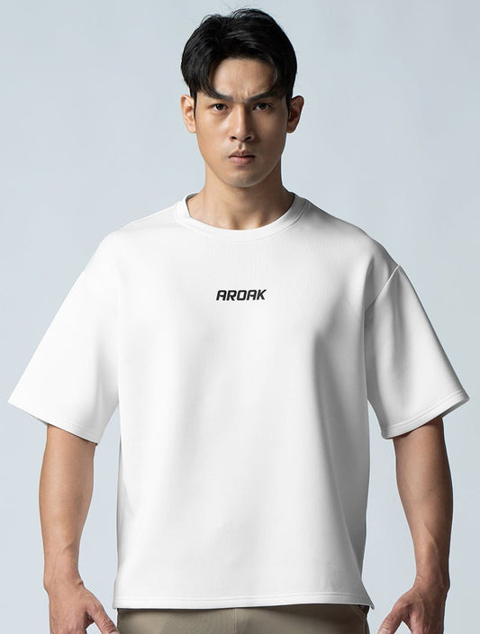 AirFlex™ OVERSIZED短袖上衣 (白) - AROAK 機能健身服飾 | 專為健人打造