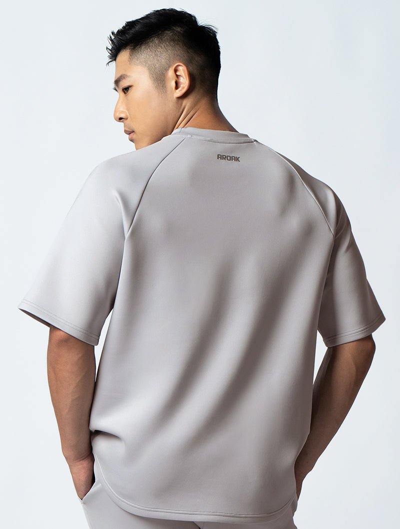 AirFlex™ OVERSIZED 拉克蘭袖上衣 (銀雲灰) - AROAK 機能健身服飾 | 專為健人打造
