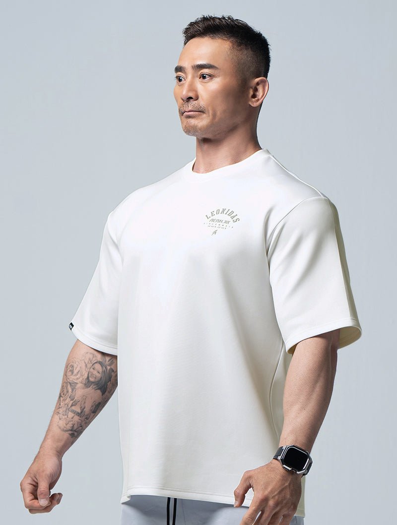 AirFlex™ 列奧尼達 OVERSIZED機能短袖訓練上衣 (米白) - AROAK 機能健身服飾 | 專為健人打造