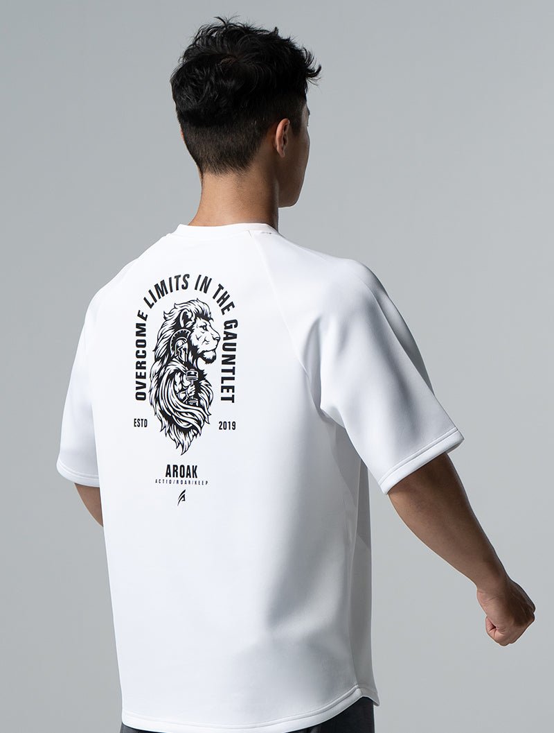AirFlex™ OVERSIZED 戰神之巔拉克蘭袖上衣 (白) - AROAK 機能健身服飾 | 專為健人打造