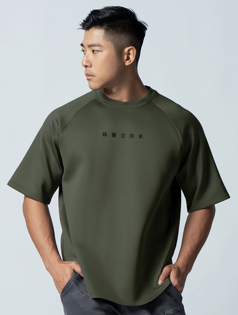 AirFlex™ OVERSIZED拉克蘭袖上衣 (墨綠) - AROAK 機能健身服飾 | 專為健人打造