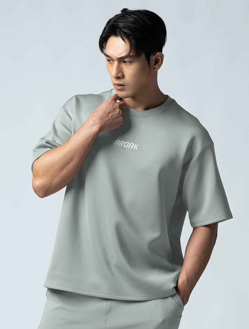 AirFlex™ OVERSIZED短袖上衣 (橄欖灰) - AROAK 機能健身服飾 | 專為健人打造