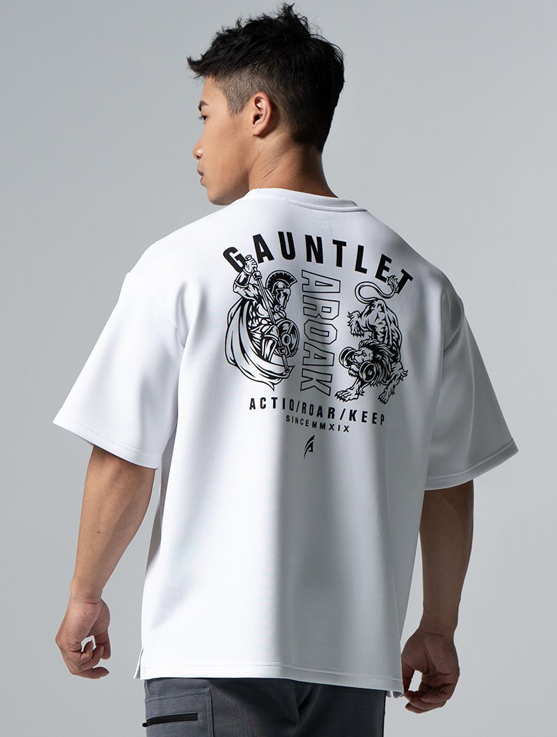 AirFlex™ OVERSIZED 王者爭霸短袖上衣 (白) - AROAK 機能健身服飾 | 專為健人打造