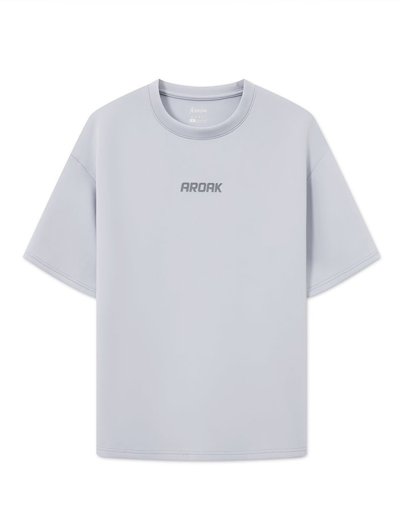 AirFlex™ OVERSIZED短袖上衣 (淺灰) - AROAK 機能健身服飾 | 專為健人打造