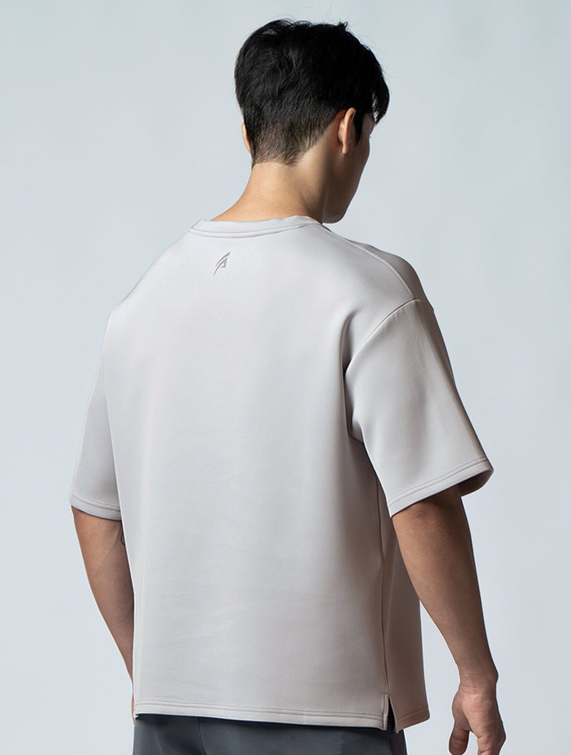 AirFlex™ OVERSIZED 短袖上衣 (銀雲灰) - AROAK 機能健身服飾 | 專為健人打造
