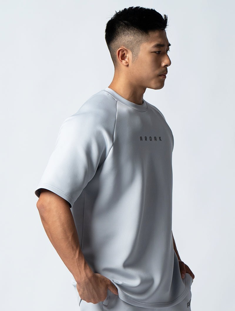 AirFlex™ OVERSIZED拉克蘭袖上衣 (淺灰) - AROAK 機能健身服飾 | 專為健人打造