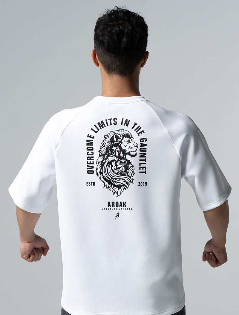 AirFlex™ OVERSIZED 戰神之巔拉克蘭袖上衣 (白) - AROAK 機能健身服飾 | 專為健人打造