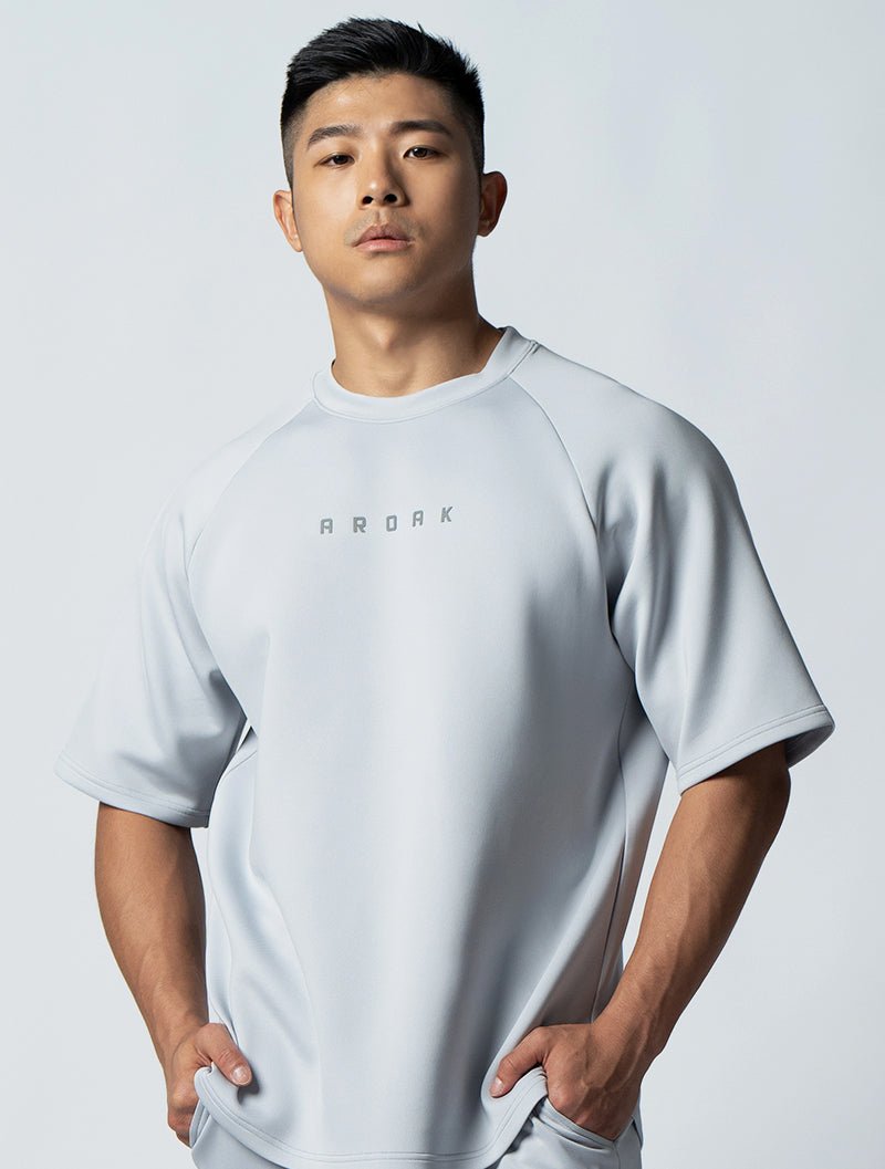AirFlex™ OVERSIZED拉克蘭袖上衣 (淺灰) - AROAK 機能健身服飾 | 專為健人打造