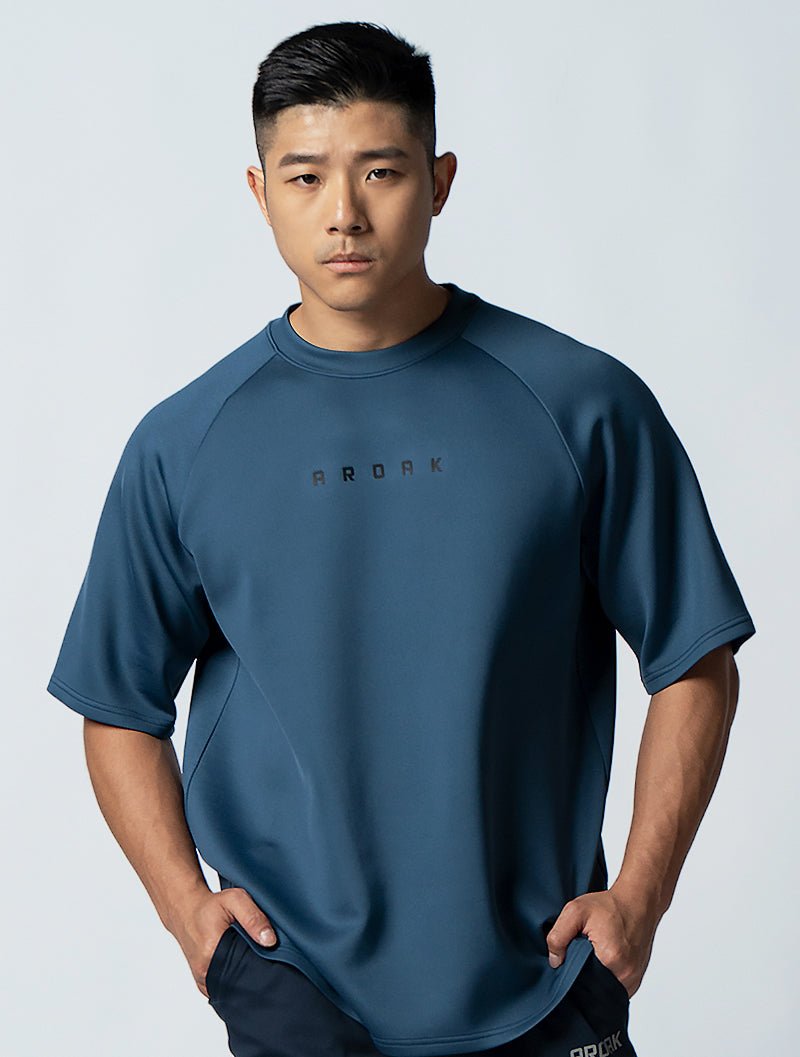 AirFlex™ OVERSIZED拉克蘭袖上衣 (靛藍) - AROAK 機能健身服飾 | 專為健人打造