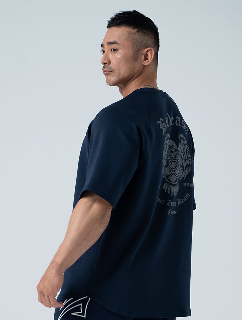 AirFlex™ 萬獸之尊 OVERSIZED 機能短袖上衣 (丈青) (4/2 14:00 準時發售) - AROAK 機能健身服飾 | 專為健人打造