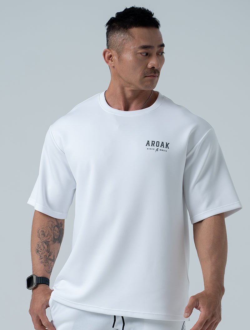 AirFlex™ 萬獸誓約 OVERSIZED 機能短袖上衣 (白) (4/2 14:00 準時發售) - AROAK 機能健身服飾 | 專為健人打造
