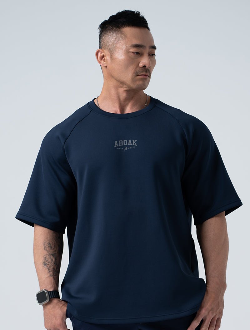 AirFlex™ 萬獸之尊 OVERSIZED 機能短袖上衣 (丈青) (4/2 14:00 準時發售) - AROAK 機能健身服飾 | 專為健人打造