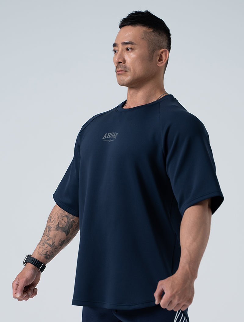 AirFlex™ 萬獸之尊 OVERSIZED 機能短袖上衣 (丈青) (4/2 14:00 準時發售) - AROAK 機能健身服飾 | 專為健人打造