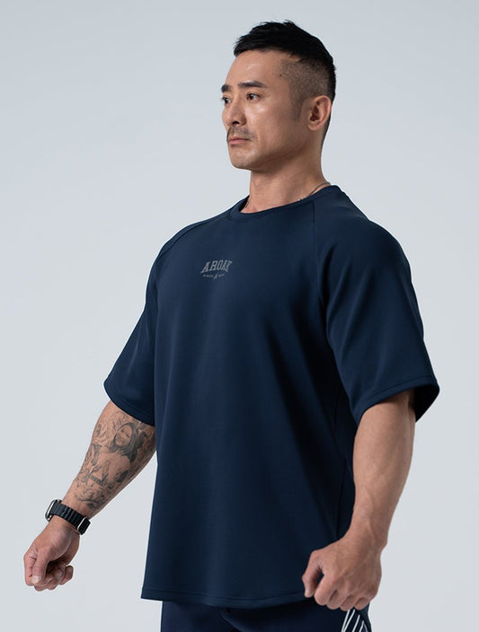 AirFlex™ 萬獸之尊 OVERSIZED 機能短袖上衣 (丈青) (4/2 14:00 準時發售) - AROAK 機能健身服飾 | 專為健人打造