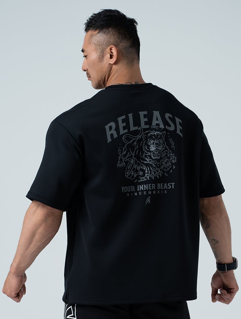 AirFlex™ 極夜瞬行 OVERSIZED 機能短袖上衣 (黑) (4/2 14:00 準時發售) - AROAK 機能健身服飾 | 專為健人打造