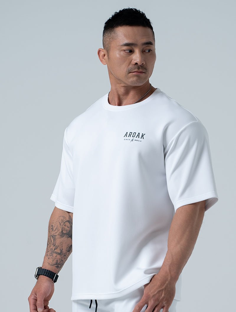 AirFlex™ 萬獸誓約 OVERSIZED 機能短袖上衣 (白) (4/2 14:00 準時發售) - AROAK 機能健身服飾 | 專為健人打造