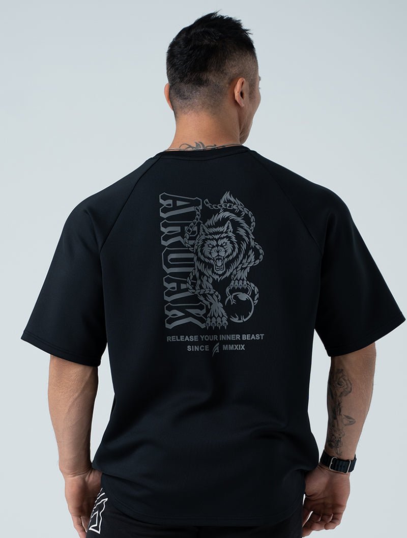 AirFlex™ 瞬息之戰 OVERSIZED 機能短袖上衣 (黑) (4/2 14:00 準時發售) - AROAK 機能健身服飾 | 專為健人打造