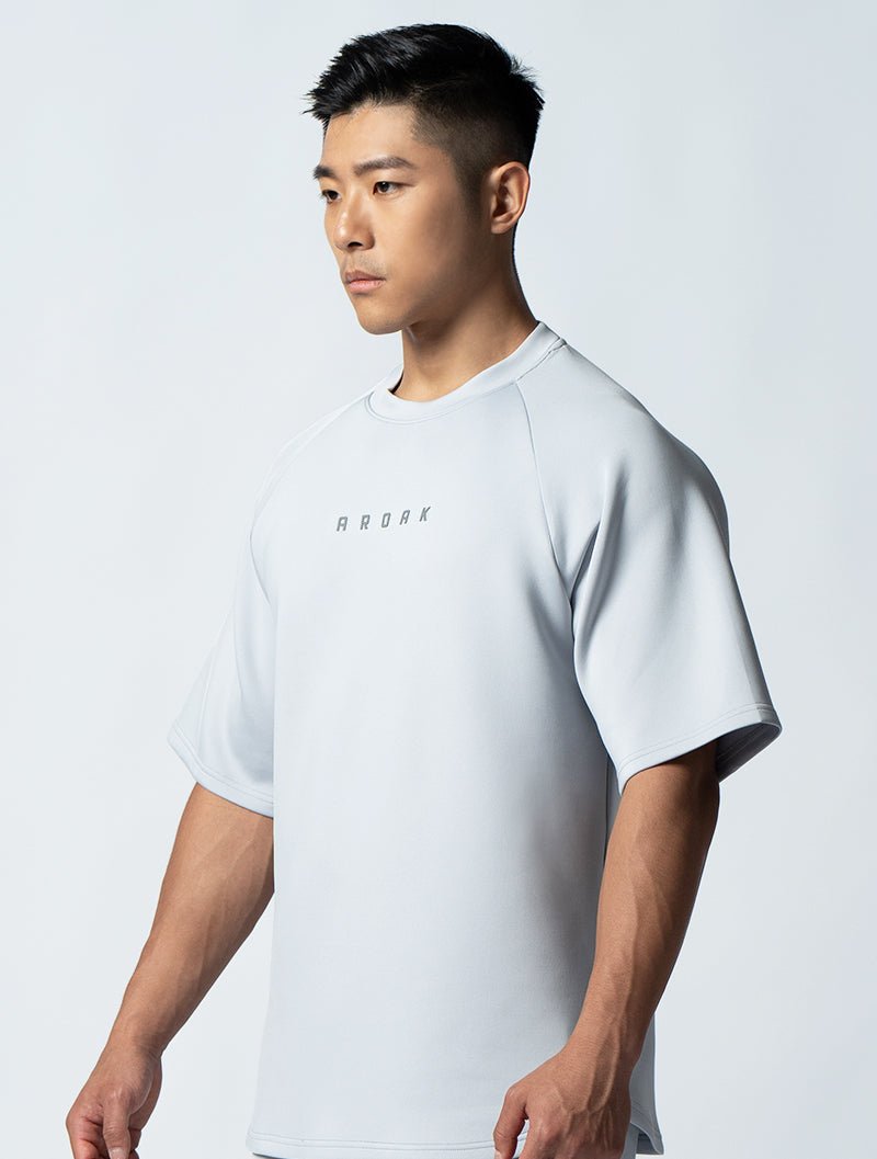 AirFlex™ OVERSIZED拉克蘭袖上衣 (淺灰) - AROAK 機能健身服飾 | 專為健人打造