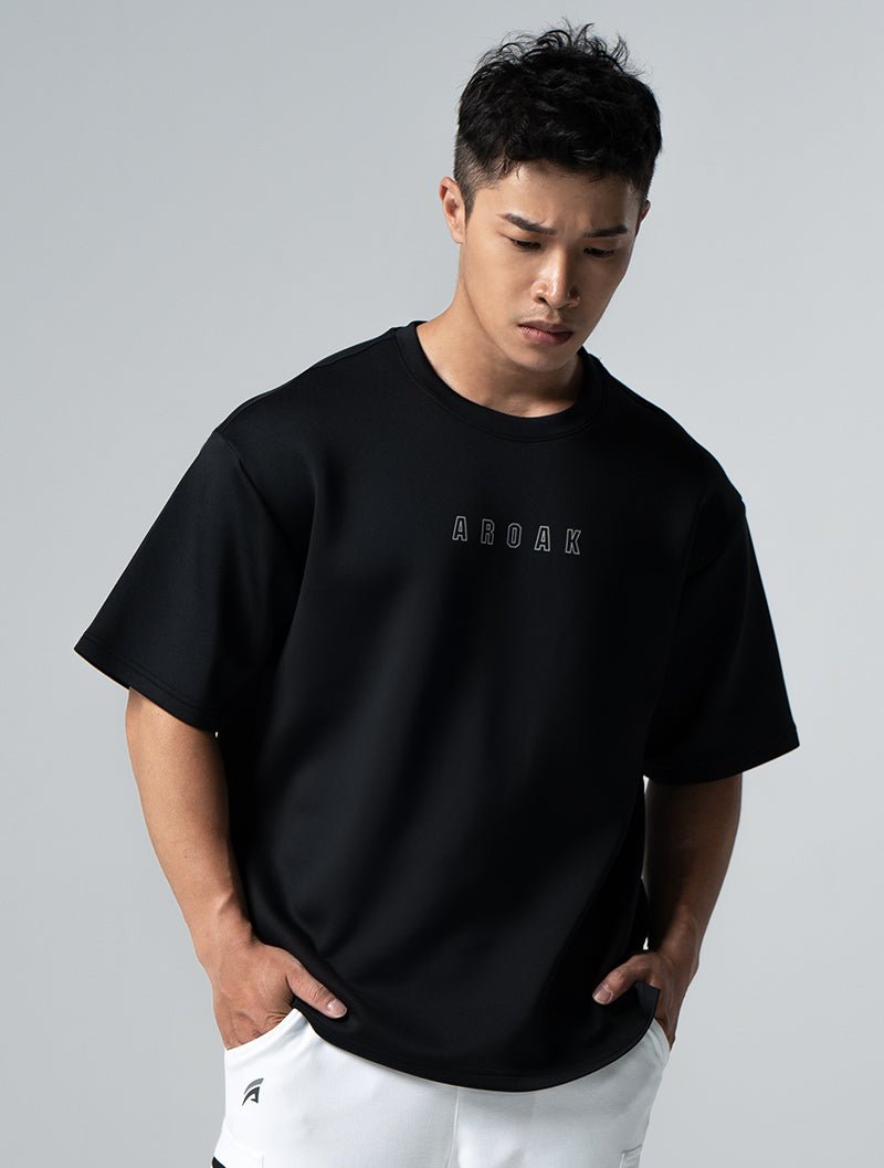 AirFlex™ OVERSIZED 王者爭霸短袖上衣 (黑) - AROAK 機能健身服飾 | 專為健人打造