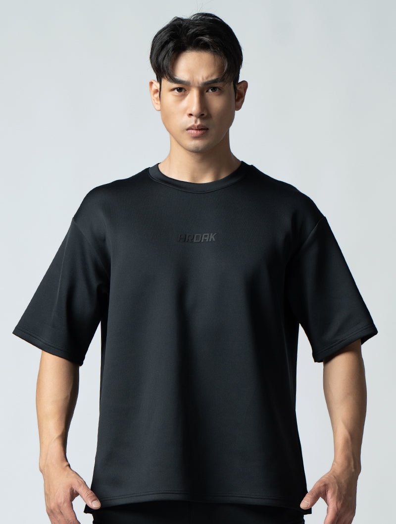 AirFlex™ OVERSIZED短袖上衣 (黑) - AROAK 機能健身服飾 | 專為健人打造
