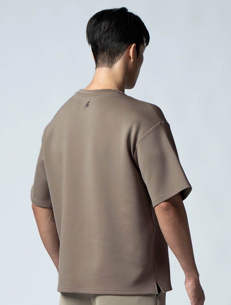 AirFlex™ OVERSIZED 短袖上衣 (棕卡其) - AROAK 機能健身服飾 | 專為健人打造